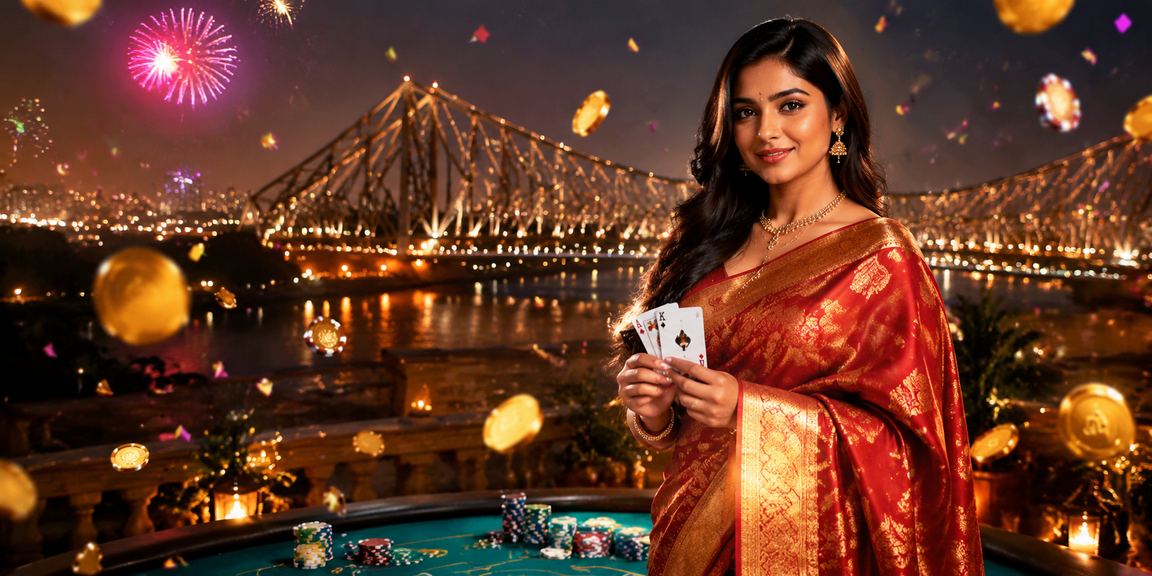 Young Indian player enjoying poker game on mobile device