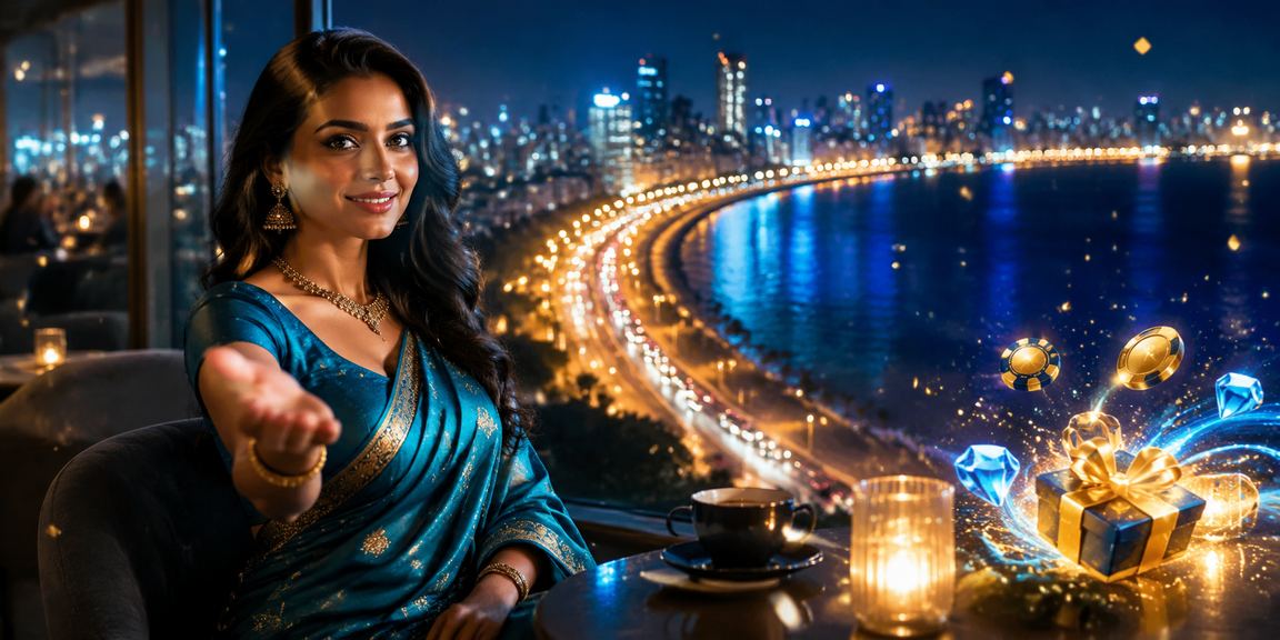 Mumbai Marine Drive with casino app on a mobile device